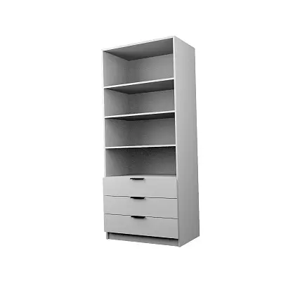 картинка Шкаф ЭКОН распашной 2-х дверный с 3-мя ящиками с полками с 2-мя зеркалами от магазина КУПИ КУПЕ